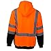 New York Hi-Viz Workwear H9011 Men's ANSI Class 3 High Visibility Class 3 Sweatshirt, Full Zip Hooded, Lightweight, Black Bottom Large