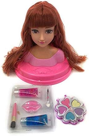 定期入れの Rebuku メイクアップセット メイクアップおもちゃセット メイクアップ人形 ヘアメイクアップアーティストごっこ遊びプレイハウス教育玩具 組紐練習女の子向けメイクアップ 練習ヘアスタイル練習クリスマス 新年 髪飾り付き誕生日プレゼントje693 30 4 18 7