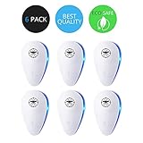 Ultrasonic Pest Control Repeller - Electronic Pest Repeller, Pest Control - Repel Mouse, Bed Bugs, Mosquitoes, Spiders, Roaches, Non-toxic Eco-Friendly, Human & Pet Safe (6 PACKS)