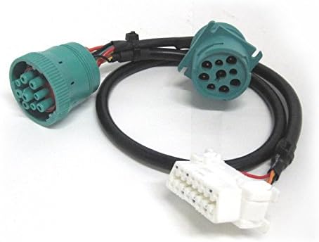 Mobilistics 9 Pin Green Type 2 Deutsch to OBD2 Y Splitter Truck GPS new Freightliner Western Star Kenworth