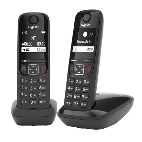 Gigaset AS690 Duo - 2 Schnurlose DECT-Telefone - kontrastreiches Display - brillante Audioqualität - einstellbare Klangprofile - Freisprechfunktion - 