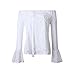 XUANOU Women 2017 Fashion Off Shoulder Long Sleeve Lace Blouse Tops T-Shirt (Large)