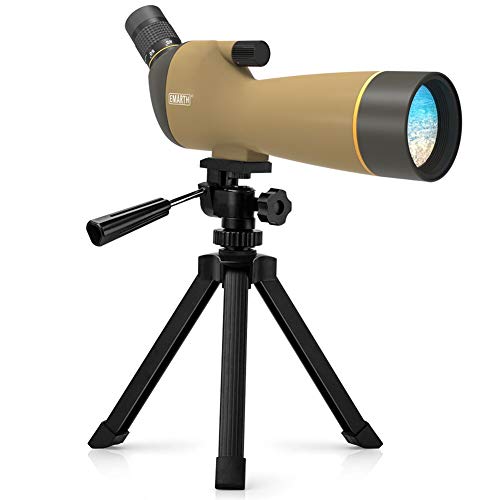 Emarth 20-60x60AE Waterproof Angled Spotting Scope with Tripod, 45-Degree Angled Eyepiece, Optics Zoom 39-19m/1000m for Target Shooting Bird Watching Hunting Wildlife Scenery (20-60x60) Gold - Thumbnail 7