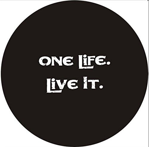 Xiawa Sticker Spare Tire Cover ONE LIFE LIVE IT White Logo Heavy Denim Leather 17 Inch