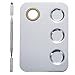 Mudder 5.8 by 4 Inches Makeup Palette Stainless Steel 3-Well Nail-art Palette Cosmetic Artist Mixing Palette with 5.9 Inches Spatula Tool