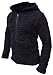 Gheri Men's Cotton Black Razor Cut Ripped Hoodie Jacket Winter X-Large