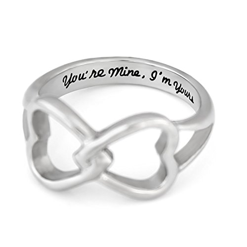 Double Hearts Infinity Ring, Promise Ring 