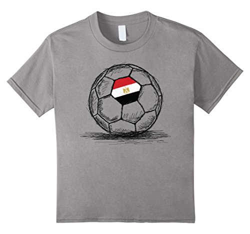 Kids Egypt Egyptian Flag Design On Soccer Ball Jersey T-Shirt 10 Slate