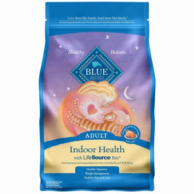 BLUE BUFFALO AMERICAN DISTRIBUTION & MFG 800181 INDOOR HEALTH CAT FOOD, CHICKEN/RICE, 7-LBS.