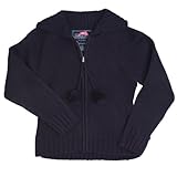 French Toast Girls School Uniforms Pom-Pom Zip-Up Sweater