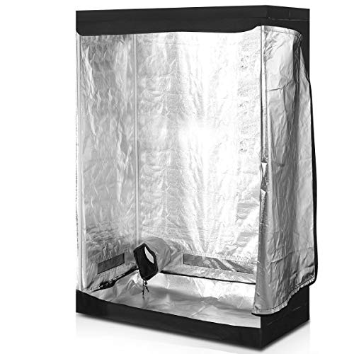 Giantex Plant Growing Tent Indoor Grow Tent Room Reflective Mylar Hydroponic Non Toxic Clone Hut 6-Size Indoor Grow Tent(48”X24”X72”)