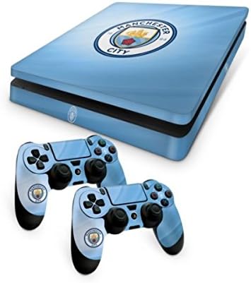 Official Manchester City FC PS4 Slim Console Skin and 2x Controller Skin Combo Pack
