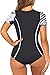 COCOLEGGINGS Womens Floral Print Zip Rash Guard One Piece Swimsuit Bathing Suit