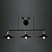 Industrial Vintage Retro Linear Chandelier - LITFAD 35'' Wide Edison Metal Hanging Ceiling Light Gorgeous Pendant Light Island Light Fixture Black Finish with 3 Lights