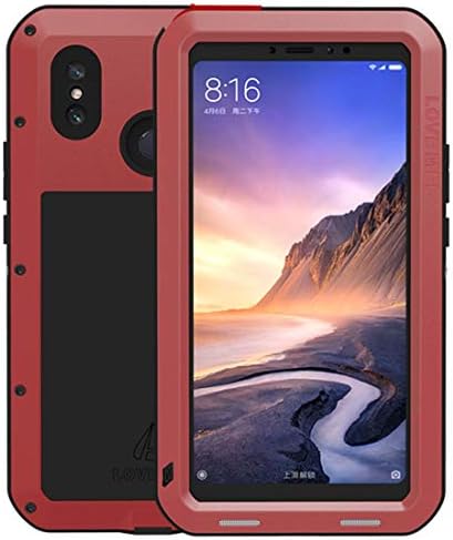 LGYD Love MEI Powerful Dustproof Shockproof Splashproof Metal + Silicone Combination Case for Xiaomi Mi Max 3 (Black) (Color : Red)