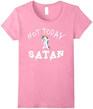 Womens Not Today Satan Unicorns T-shirt XL Pink