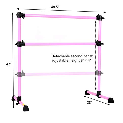 GOFLAME Ballet Barre Portable Double Freestanding Ballet Barre Adjustable Portable Heavy Duty Dancin - //medicalbooks.filipinodoctors.org