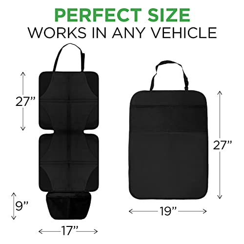 lebogner Car Seat Protector + Kick Mat Auto Seat Back Protector with 3