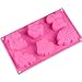 Joyi 6-Cavity Lovely Kangaroo Turtle Frog Hedgehog Silicone Cake Chocolate Soap Decoration Mold Random Color