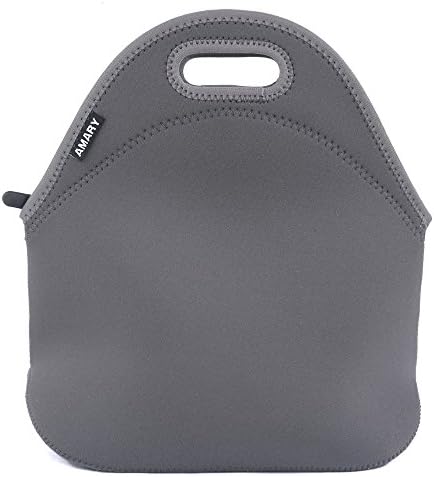 AMARY Neoprene Lunch Bag Insulated Lunch Tote Bag for Men Women Kids (Grey)