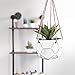MyGift Geometric Design Hand-Painted Clay Hanging Succulent Planter Pot
