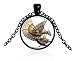 Vintage Steampunk Dragon Photo Cabochon Glass Pendant Necklace (Black XY#1Z)