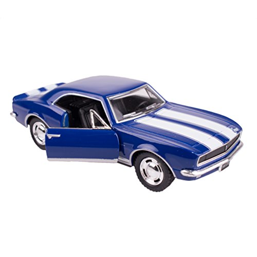 KiNSMART Sunnyside 1967 Chevrolet Camaro Z-28 Collectible Car Toy (Blue with White Stripes)