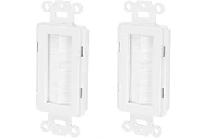 CHAOSSS &. ChaosssCo. Decorator Brush Passthrough, Brush Wall Plate Insert, 2 Pack White 2pk