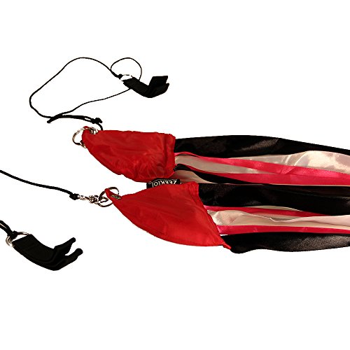 Zeekio Ribbon Poi - 2 Large Black,1 Large White and 2 Small Pink Ribbons