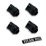 EKWB EK-AF G1/4" 45° Angled Fitting, Black, 4-Pack