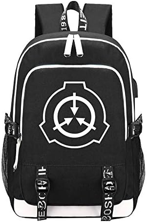 SCP Containment Breach Casual Backpack Anime Backpack Classic Backpack School Student Backpack Bag Simple Backpack Unisex (Color : Black, Size : 30 X 15 X 44cm)