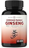 NutraChamps Korean Red Panax Ginseng 1000mg - 120 Vegan Capsules Extra Strength Root Extract Powder Supplement w/High Ginsenosides for Energy, Performance & Mental Health Pills for Men & Women
