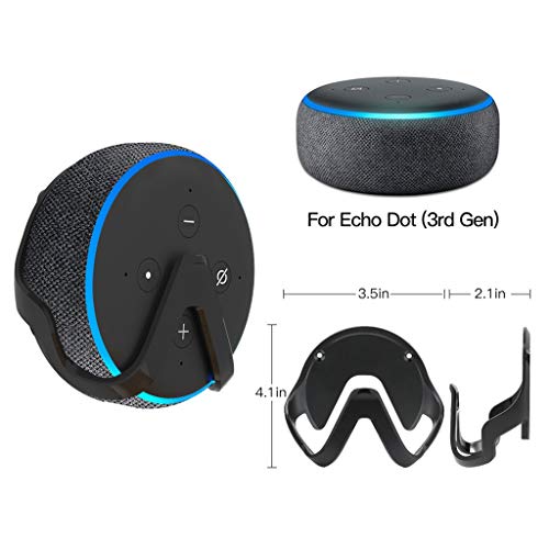 Staron Pro Outlet Hanger Stand Wall Mount Holder for Echo Dot 3rd Generation, A Space-Saving Solution for Smart Home Speakers, Clever Dot Accessories with Cord Arrangement Hide Messy Wires (Black)