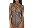 Feite Fashion Women Sexy Lace Backless Jumpsuit Swimsuit Bodysuit (Gray, M)
