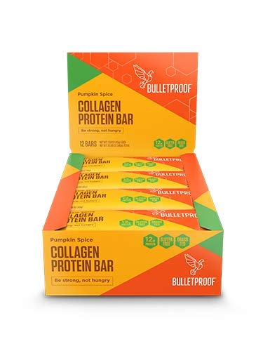 Bulletproof Bars Collagen Protein, Perfect Keto Diet Snack Bar For Men And Women (Pumpkin Spice)