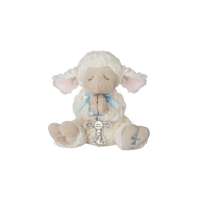 Ganz Serenity Lamb With Crib Cross Christening or Baptism Gift (Blue (Boy))