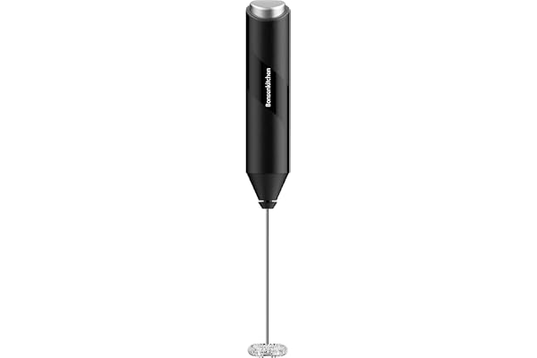 Bonsenkitchen Powerful Milk Frother for Coffee, Fast Handheld Drink Mixer with Stainless Steel Whisk, Battery Operated Hand F