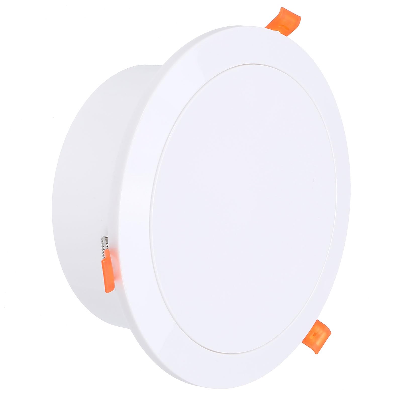 PATIKIL 6 Inch Round Air Vent Spring Loaded, ABS Adjustable Soffit Exhaust Vent Cover with Built-in Screen Mesh for Home Living Room Kitchen Office Ventilation, White