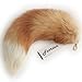 Fosrion Real Fox Tail Fur Handbag Charm Cosplay Toy with clasp keyChain and Hook (Golden)