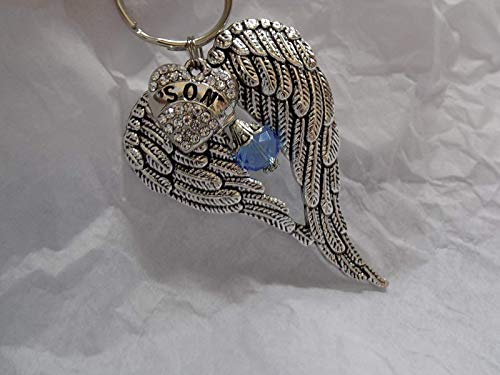 Amazon Com Son Memorial Angel Wings Keychain With Rhinestone Heart And Light Blue Crystal Charm Handmade Amazon Com Son Memorial Angel Wings Keychain With Rhinestone Heart And Light Blue Crystal Charm Handmade