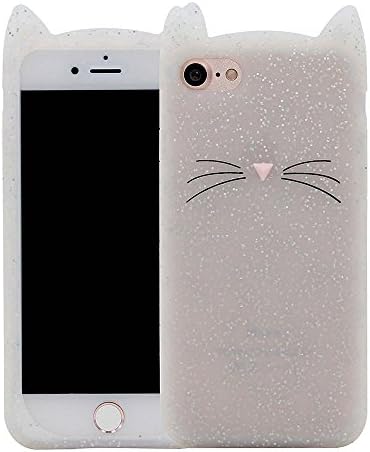 iPhone 7 Case,iPhone 8 Case, XINSIR Cute 3D Cartoon Unicorn Animal Horse Soft Silicone Case Rubber Back Cover Skin for Apple iPhone 7 (2016),iPhone 8 (2017) 4.7inch (Cat-White)