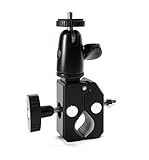 iShot Pro Heavy Duty Bike Pipe Bar Pole Super Clamp Mount All Metal 360° Swivel Ball 1/4 20 Threaded for Cameras, Speakers, GoPro, iPhone Mounts, iPad Mounts, GPS Units, Flash, LED Lighting and More