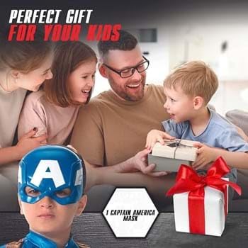 Jazwares Avengers Captain America Children's Soldier Superhero Half Mask for Kids, Standard Blue
