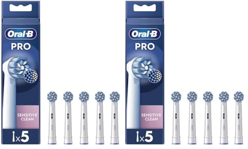 Oral-B Sensitive Clean elektrische Zahnbürstenköpfe, Packung mit 5 Ersatzbürsten, reinigt empfindliche und entzündete Bereiche, entfernt bis zu 100% m