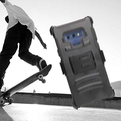 Galaxy Note 9 Case, Trishield Gear Hybrid Rugged Armor Black with Kickstand Belt Clip Holster - Collage Surf Board