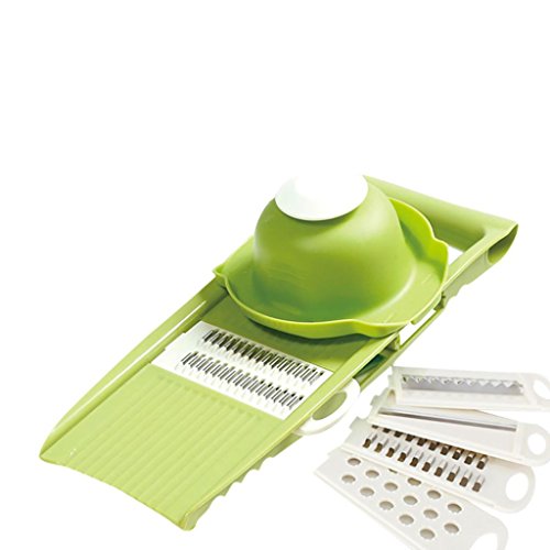 Nacome Veggie Chopper,Kitchen Vegetable Slicer Vegetable Grater Vegetable Cutter Julienne Slicer Potato Slicer Food Slicer Cheese Chopper Veggie Cutter (Green) - Thumbnail 5