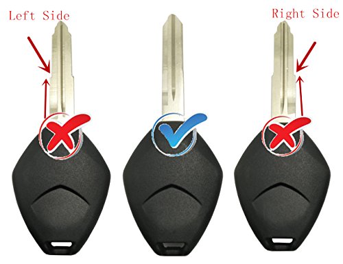 New Uncut Keyless Entry Remote Key Fob Case For 2007 2008 Mitsubishi Eclipse Key Fob Case No Chips - Thumbnail 6
