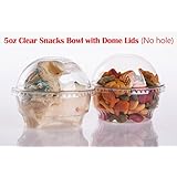 GOLDEN APPLE, 5 oz Clear Plastic Cups for Ice Cream, Snack bowl with Dome lids no hole 30sets
