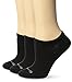 No Nonsense Women's Mesh No Show Liner Socks (One Size, Black, 3-Pack)