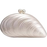 UMREN Seashell Chain Shoulder Bag for Women Acrylic Evening Clutch Bag Glitter Marble Purse Handbag for Wedding Party Prom